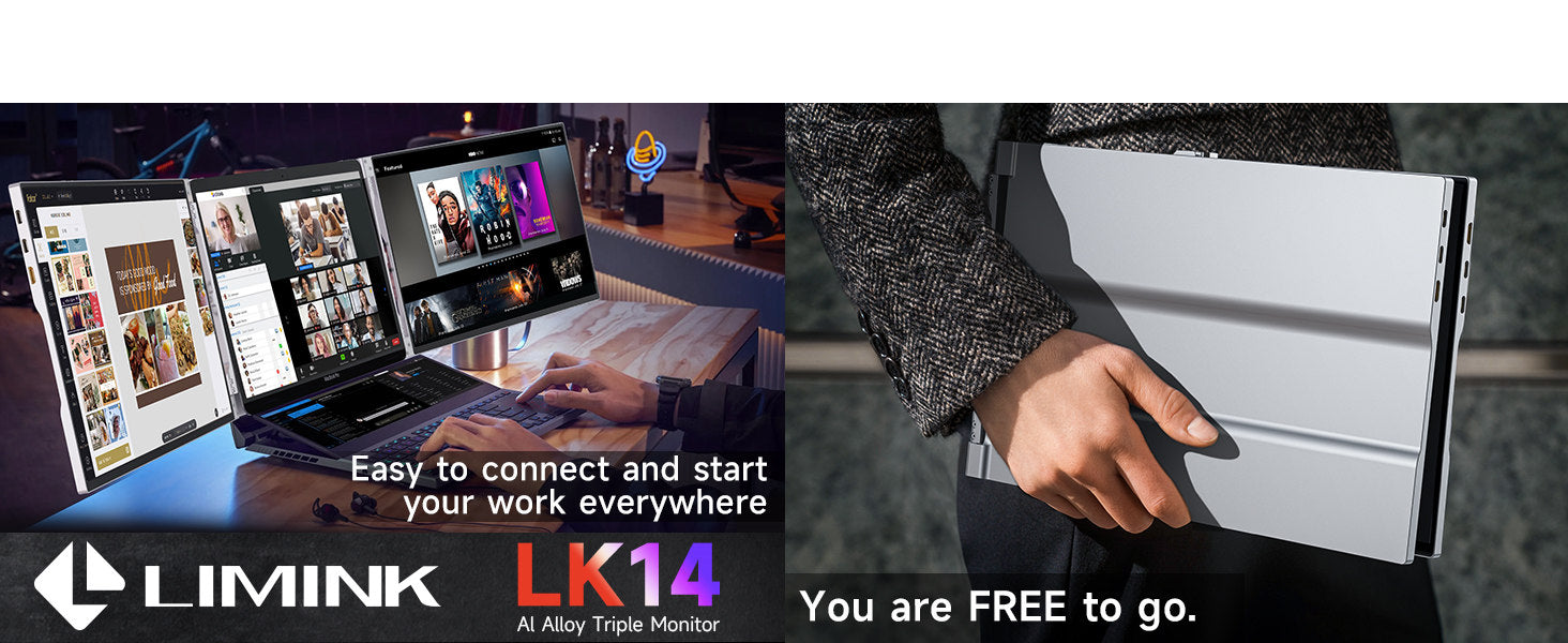 Exploring Cool Laptop Gadgets: Triple Portable Monitors – Llimink